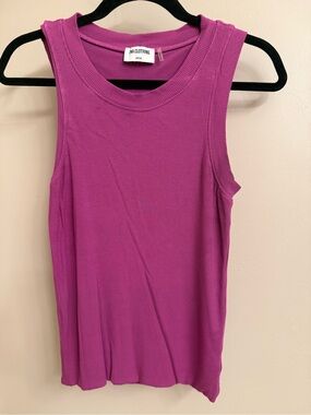 LNA Sleeveless double-layer Ribbed Tank in Deep Pink